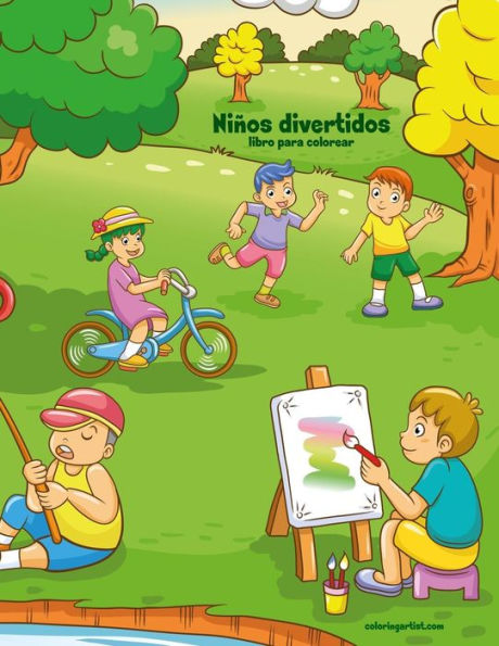 Niños divertidos libro para colorear 1