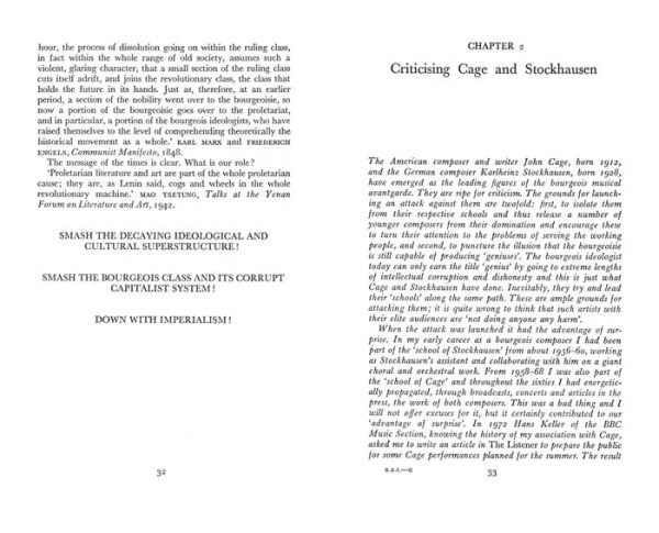 Stockhausen Serves Imperialism and Other Articles