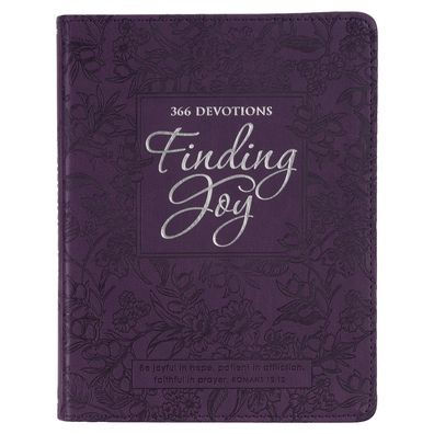 Finding Joy - 366 Devotions, Purple Floral Faux Leather Devotional for Women