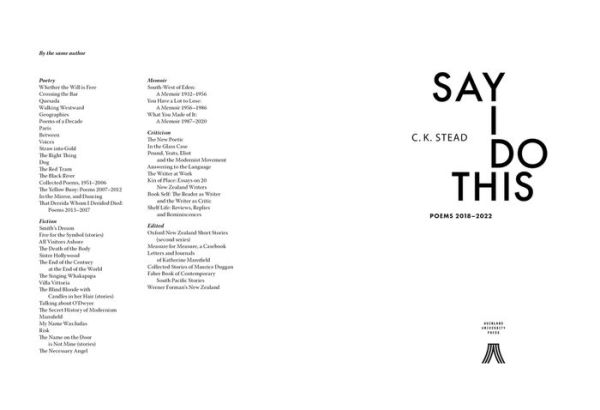 Say I Do This: Poems 2018-2022