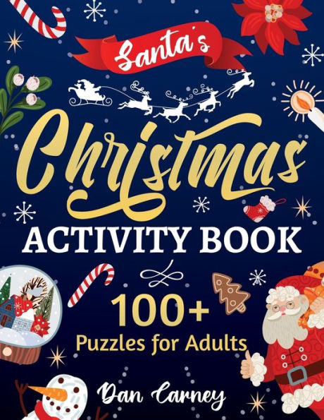 Santa's Christmas Activity Book: 100+ Puzzles for Adults