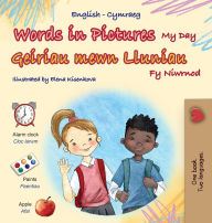 Title: Words in Pictures - My Day (English Welsh Bilingual Children's Book), Author: Kidkiddos Books