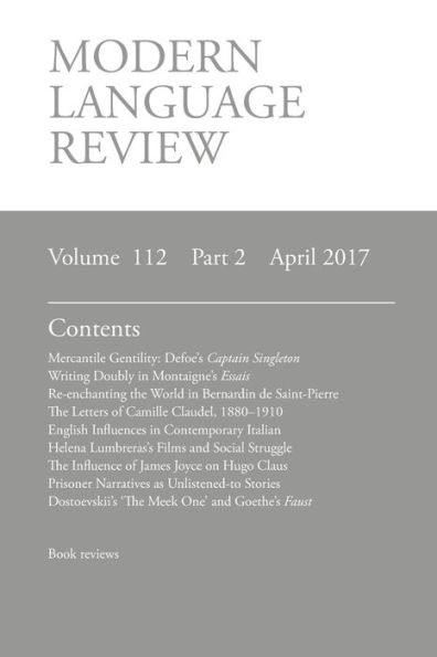 Modern Language Review (112: 2) April 2017