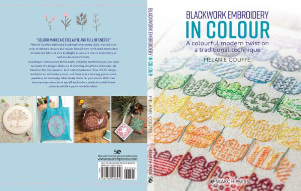 Blackwork Embroidery in Colour by Melanie Couffe