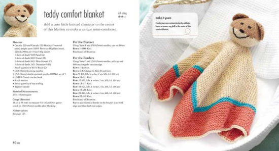 tiny treasures knitted bear comforter