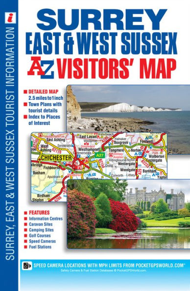 Surrey, East & West Sussex A-Z Visitors' Map