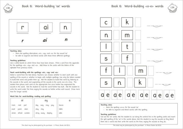 Phonic Books Alba Activities: Activities Accompanying Alba Books for Older Readers (CVC, Consonant Blends and Consonant Teams, Alternative Spellings for Vowel Sounds - ai, ay, a-e, a)