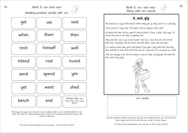 Phonic Books Moon Dogs Set 3 Vowel Spellings Activities: Photocopiable Activities Accompanying Moon Dogs Set 3 Vowel Spellings Books for Older Readers (Two Spellings for a Vowel Sound)