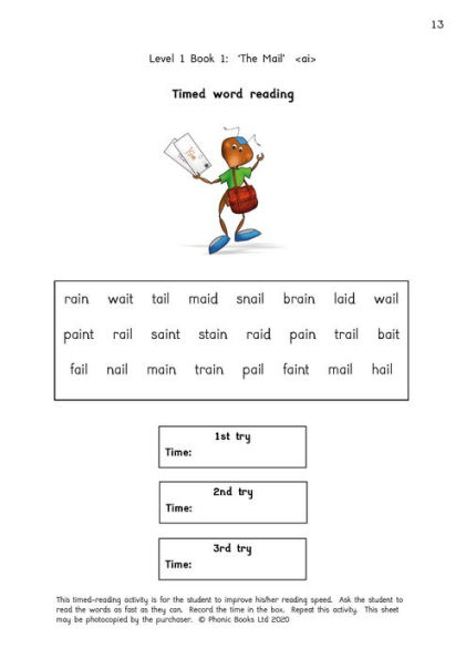 Phonic Books Dandelion Readers Vowel Spellings Level 1 The Mail Activities: Activities Accompanying Dandelion Readers Vowel Spellings Level 1 The Mail (One Spelling for Each Vowel Sound)