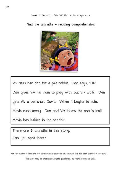 Phonic Books Dandelion Readers Vowel Spellings Level 2 Viv Wails Activities: Activities Accompanying Dandelion Readers Vowel Spellings Level 2 Viv Wails (Two to Three Alternative Spellings for Each Vowel Sound)