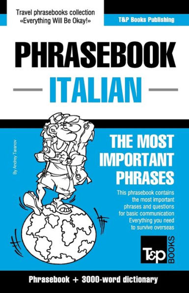 English-Italian phrasebook and 3000-word topical vocabulary