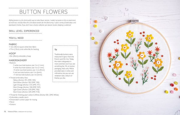 Weekend Makes: Embroidery with Buttons: 25 Quick and Easy Projects to Make