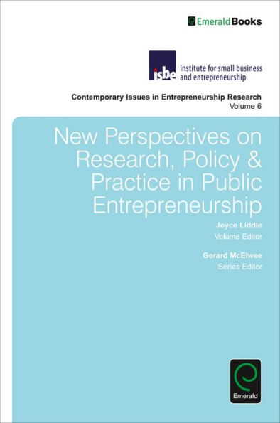 New Perspectives on Research, Policy & Practice in Public Entrepreneurship