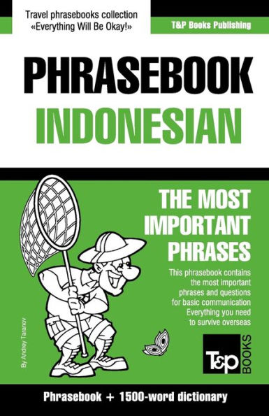 English-Indonesian phrasebook and 1500-word dictionary