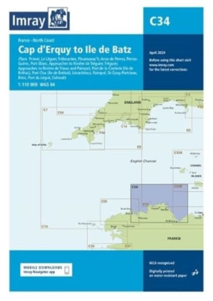Imray Chart C34: Cap d'Erquy to Ile de Batz