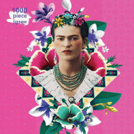 Title: Adult Jigsaw Puzzle Frida Kahlo Pink: 1000-piece Jigsaw Puzzles