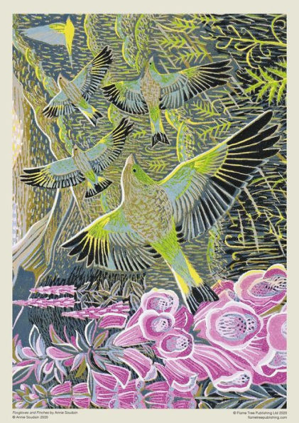 Adult Jigsaw Puzzle Annie Soudain: Foxgloves and Finches: 1000-piece Jigsaw Puzzles