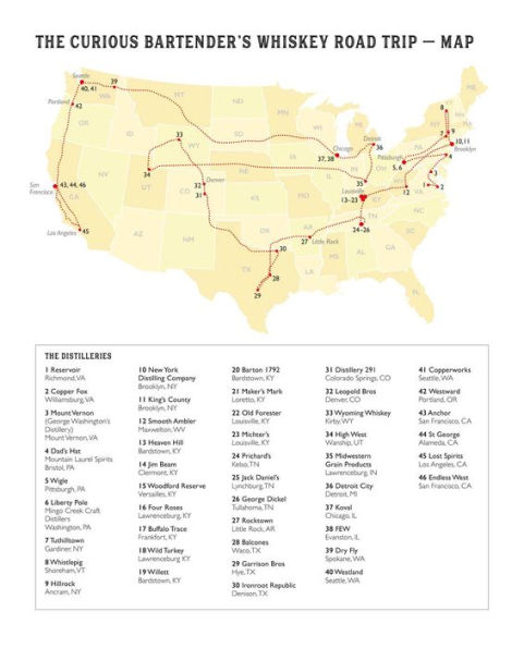 The Curious Bartender's Whiskey Road Trip: A coast to coast tour of the most exciting whiskey distilleries in the US, from small-scale craft operations to the behemoths of bourbon