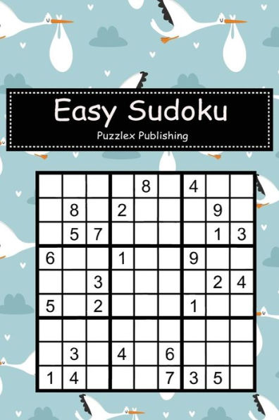 Easy Sudoku: Sudoku Puzzle Game For Beginers With Decorative stork pattern cover