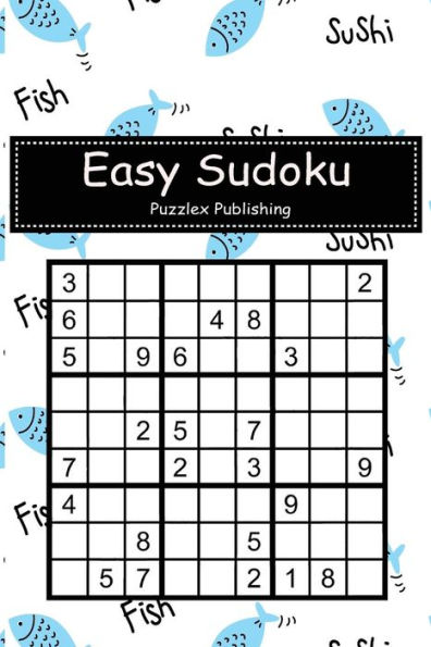 Easy Sudoku: Sudoku Puzzle Game For Beginers With Fish bones Pattern Background Cover