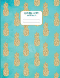Title: Cornell Notes Notebook - Gold Pineapple Teal Blue Print Book Diary: Wide Ruled Lined Cornell Paper Journal for College & University Science Students Large Size Record Book, Author: Creative School Supplies