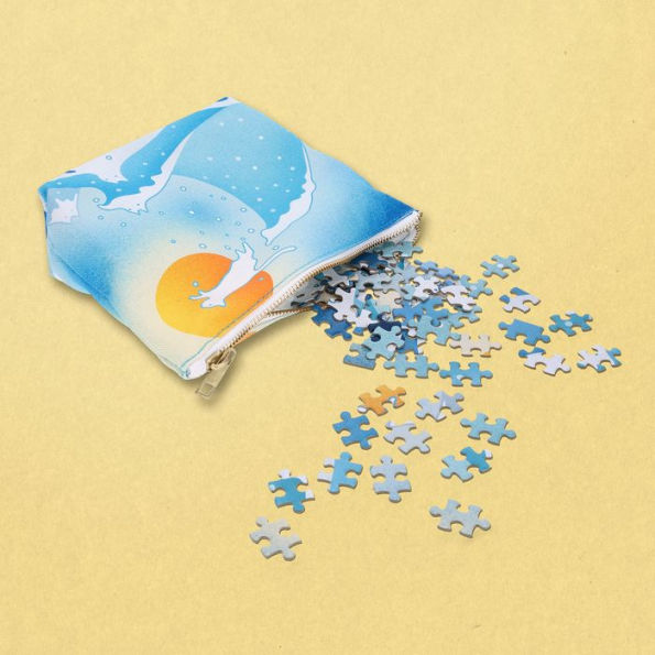 Catffirmations Portable Puzzle: 500-Piece Jigsaw & Canvas Pouch