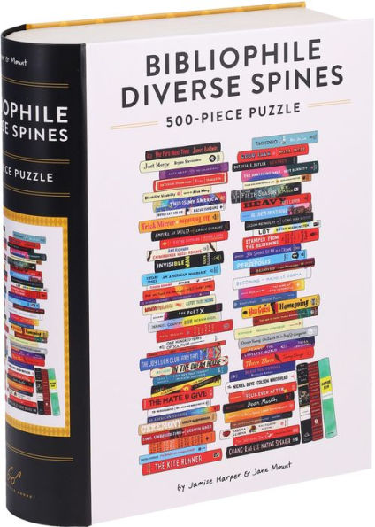 Bibliophile Diverse Spines 500-Piece Puzzle by Jamise Harper, Jane Mount