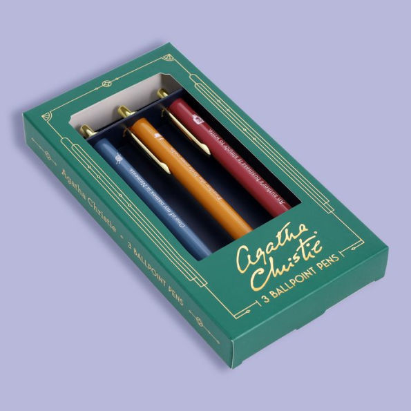 Agatha Christie Pen Set: 3 Ballpoint Pens