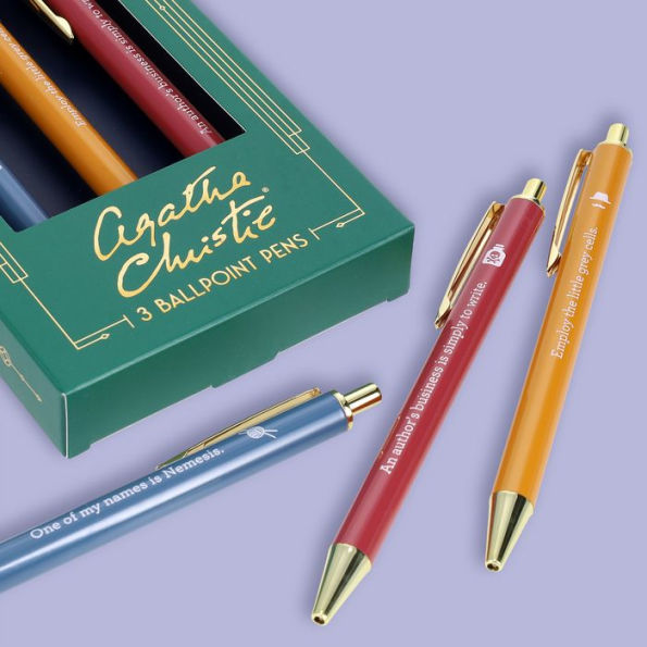 Agatha Christie Pen Set: 3 Ballpoint Pens