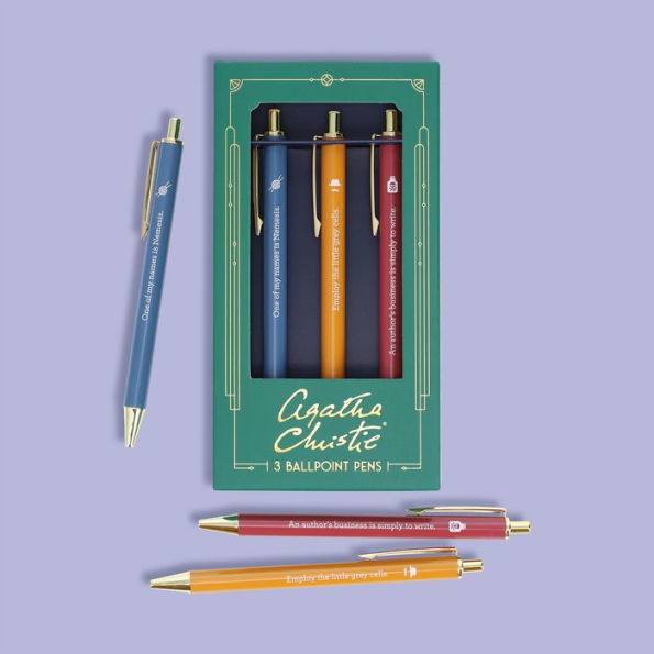 Agatha Christie Pen Set: 3 Ballpoint Pens