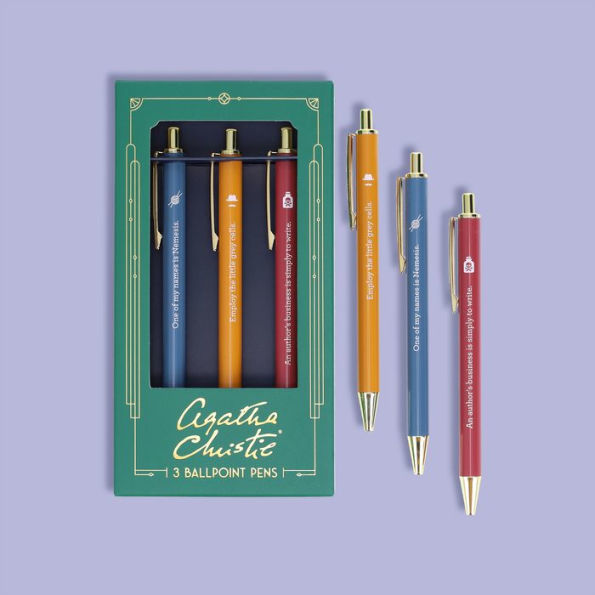 Agatha Christie Pen Set: 3 Ballpoint Pens