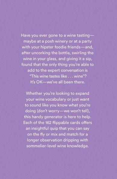 Wine Convo Generator: Mix and Match Witty Phrases to Sound like a Sommelier