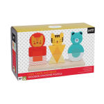 Alternative view 3 of Lion, Tiger, and Bear Wooden Stacking Puzzle