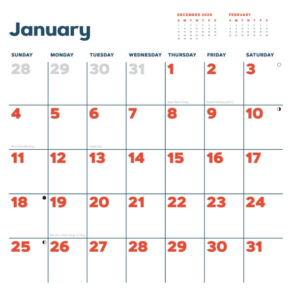 2026 Catffirmations Wall Calendar