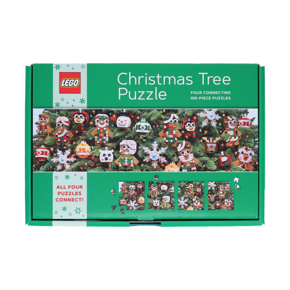 LEGO Christmas Tree Puzzle: Four Connecting 100-Piece Puzzles
