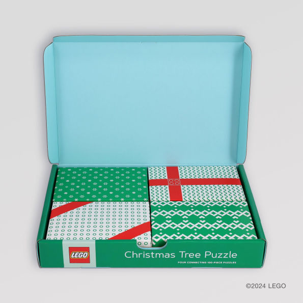 LEGO Christmas Tree Puzzle: Four Connecting 100-Piece Puzzles