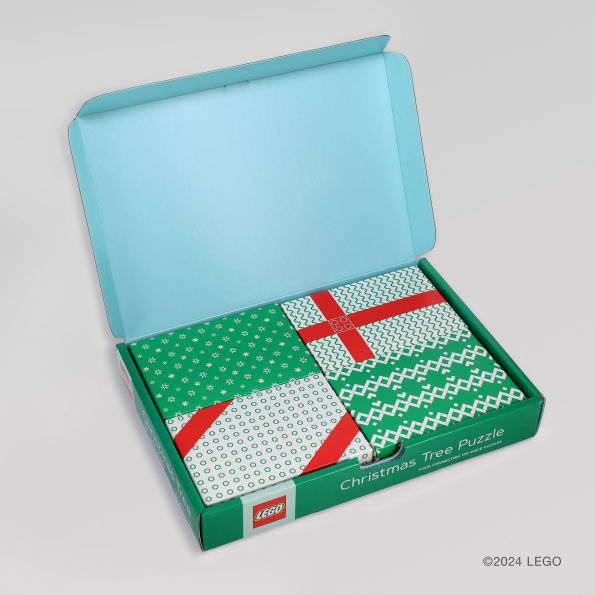 LEGO Christmas Tree Puzzle: Four Connecting 100-Piece Puzzles