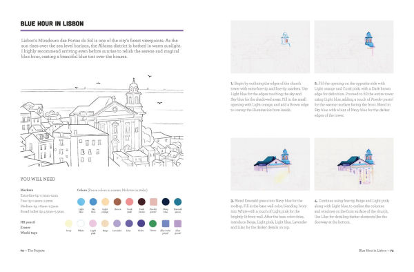 Art with Markers: A Step-by-Step Guide to Creating Vivid Landscapes and Cityscapes Acrylic Pens