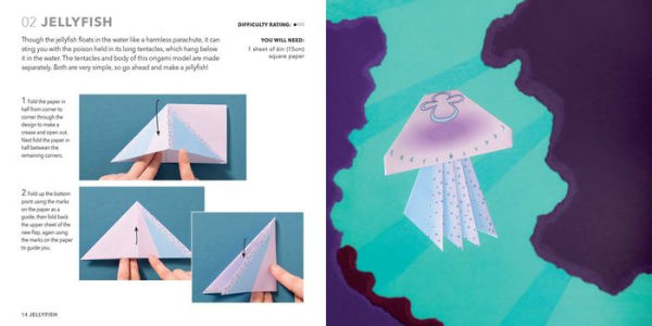 Origami Sea Animals: Paper block plus 64-page book