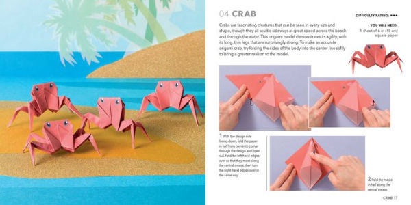 Origami Sea Animals: Paper block plus 64-page book