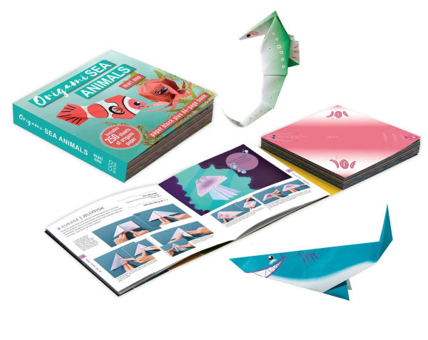 Origami Sea Animals: Paper block plus 64-page book