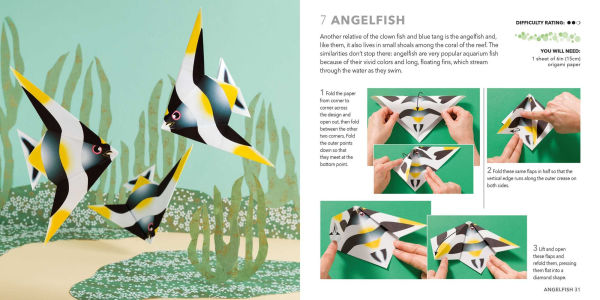 Origami Sea Animals: Paper block plus 64-page book