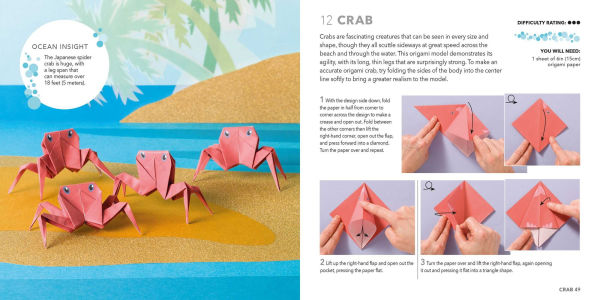 Origami Sea Animals: Paper block plus 64-page book