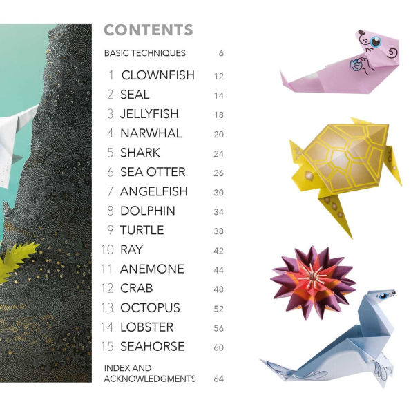 Origami Sea Animals: Paper block plus 64-page book