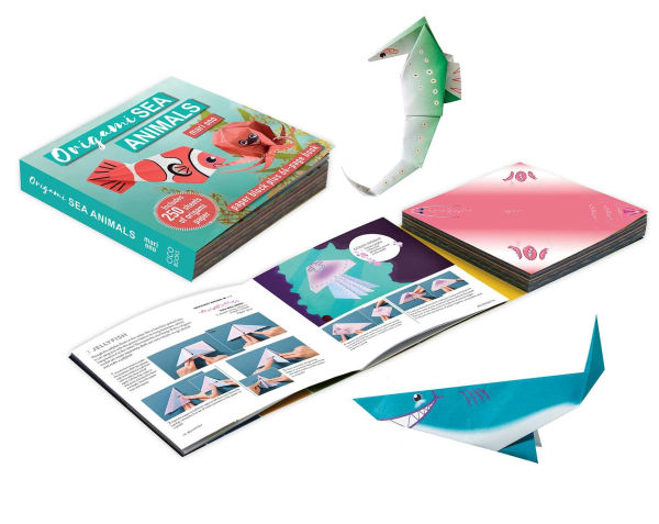 Origami Sea Animals: Paper block plus 64-page book