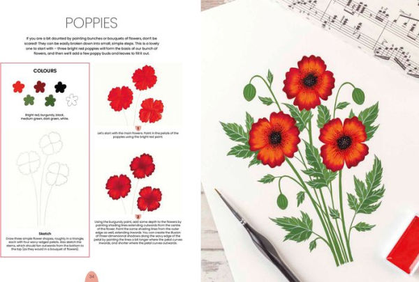 Simply Paint Flowers: 25 inspiring designs in easy steps