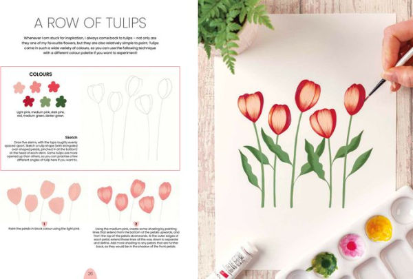 Simply Paint Flowers: 25 inspiring designs in easy steps