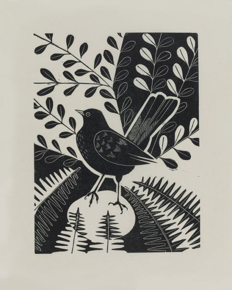 Wonder Original Linocut Block Print Nature Print Nature Girl