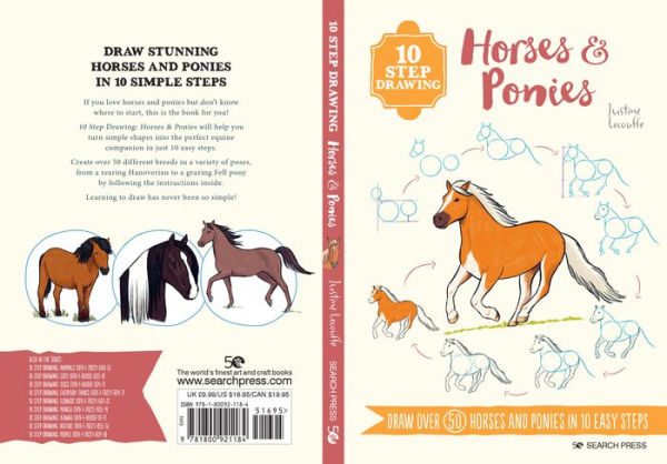 10 Step Drawing: Horses & Ponies: Draw over 50 horses and ponies in 10 easy steps