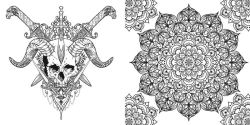 Alternative view 2 of Tattoo Coloring: Adult Coloring Book